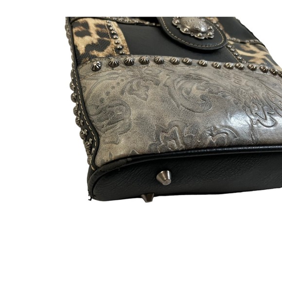 Studded Leopard Print Women's Bag - Picture 7 of 12
